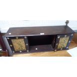 A 74cm Aesthetic Movement stained mixed wood table top cabinet with central recess and flanking