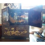 An old Japanese lacquered cabinet form jewellery box