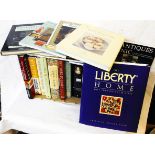 A selection of assorted hard back books with printed dust covers including Antiques, Cookery and