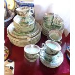 A quantity of Adams Calyx ware Singapore bird pattern tea and dinner ware