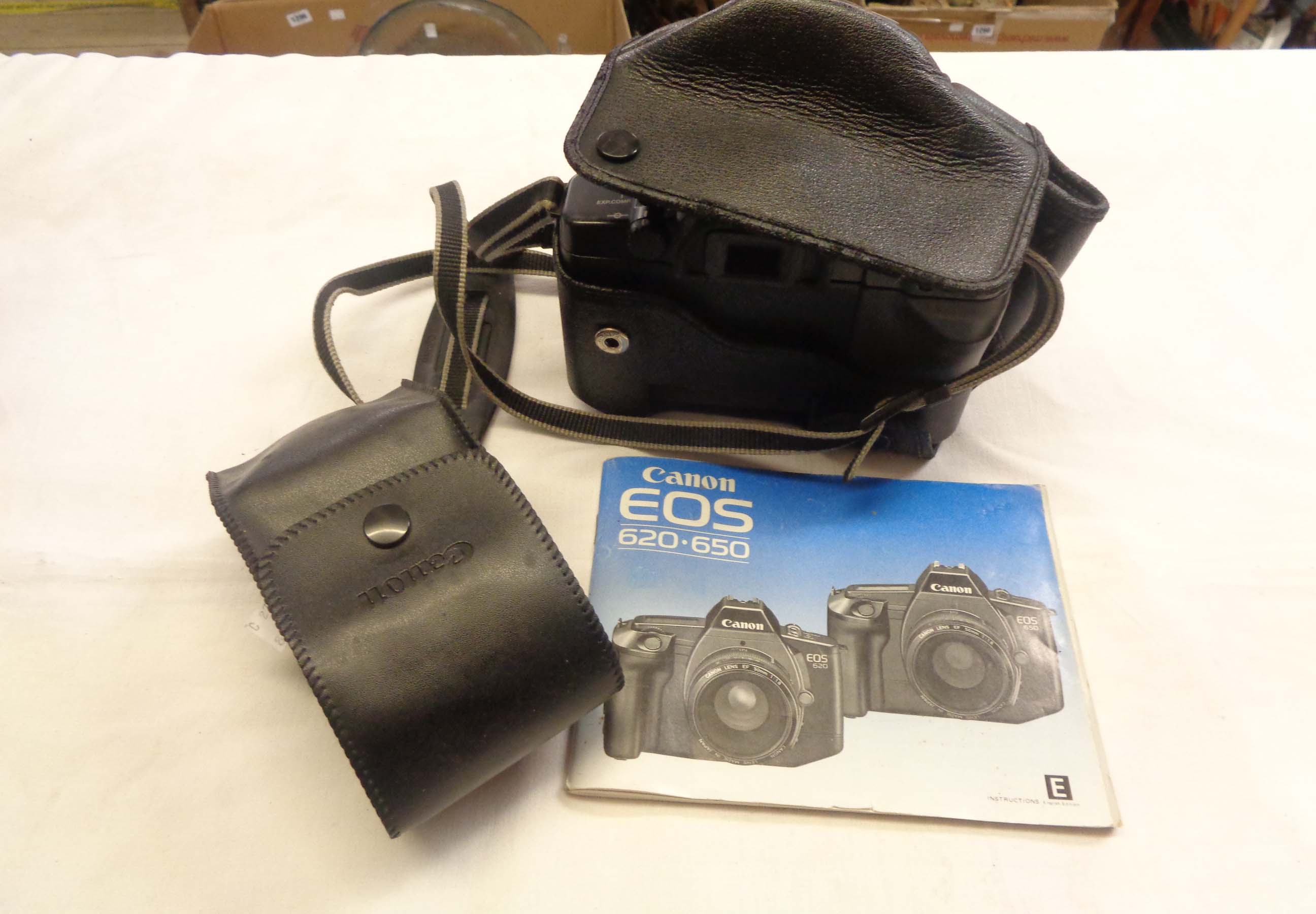 A Canon EOS 620 35mm camera - sold with a Canon Z300E flash unit