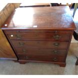 A 81cm 19th Century mahogany bachelor's chest with brushing slide over four long graduated