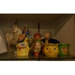 A small selection of pottery, including Dutch figures, character jugs, etc. - various condition