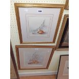 †Svetlana Ovinova: two framed watercolours, both depicting still life studies of onions - signed