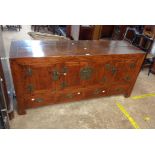A 1.58m 20th Century Chinese polished rosewood sideboard with four cupboard doors and four drawers