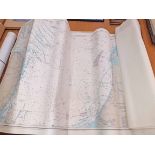 A quantity of 1980's maritime charts - rolled, unframed