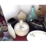 Six modern ceramic vases