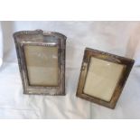 An early 20th Century silver fronted photograph frame with leather clad easel back - to take 14cm
