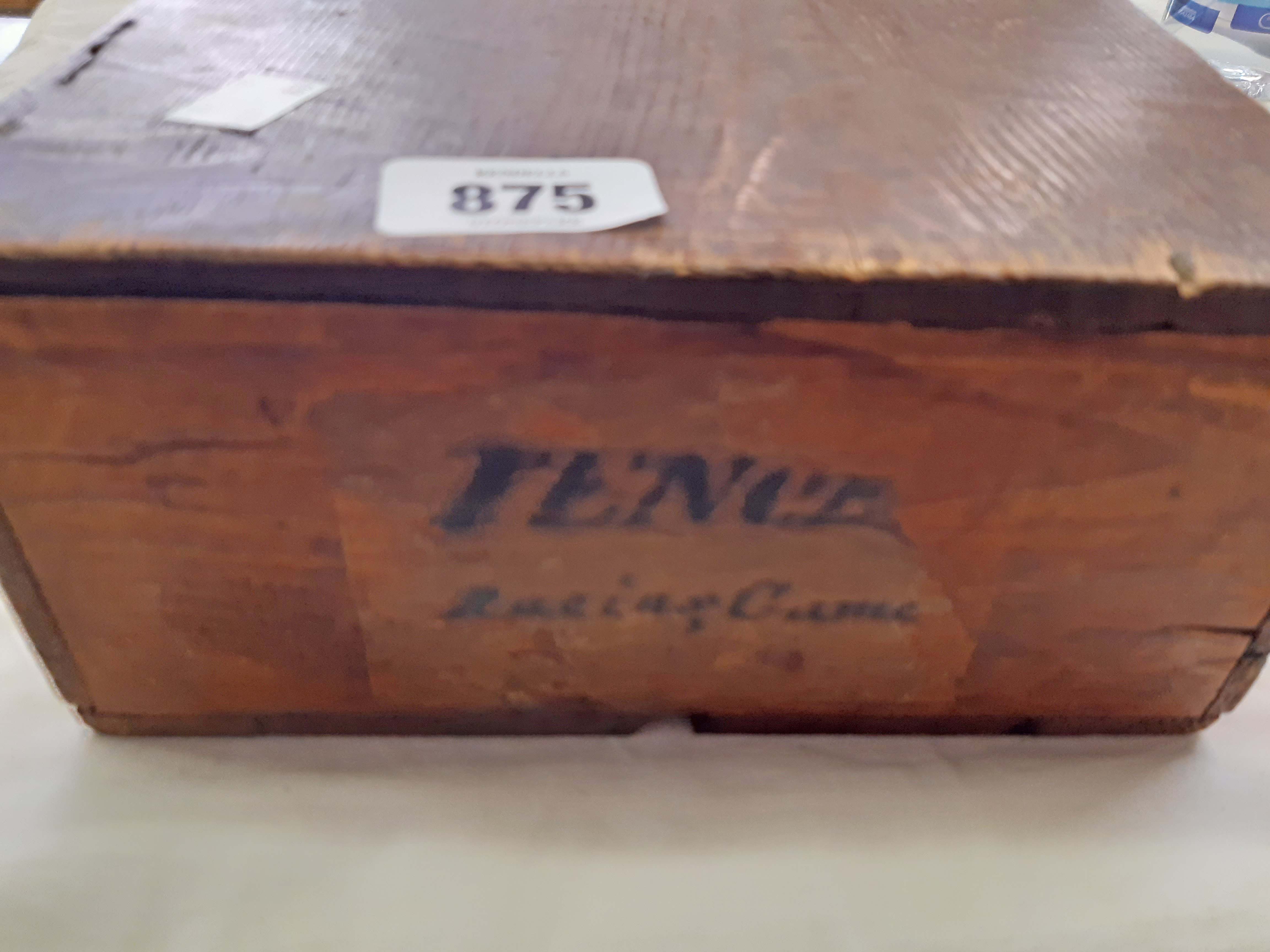 A late 19th Century Fence Racing Game, in original box containing plaster fences - Image 2 of 2