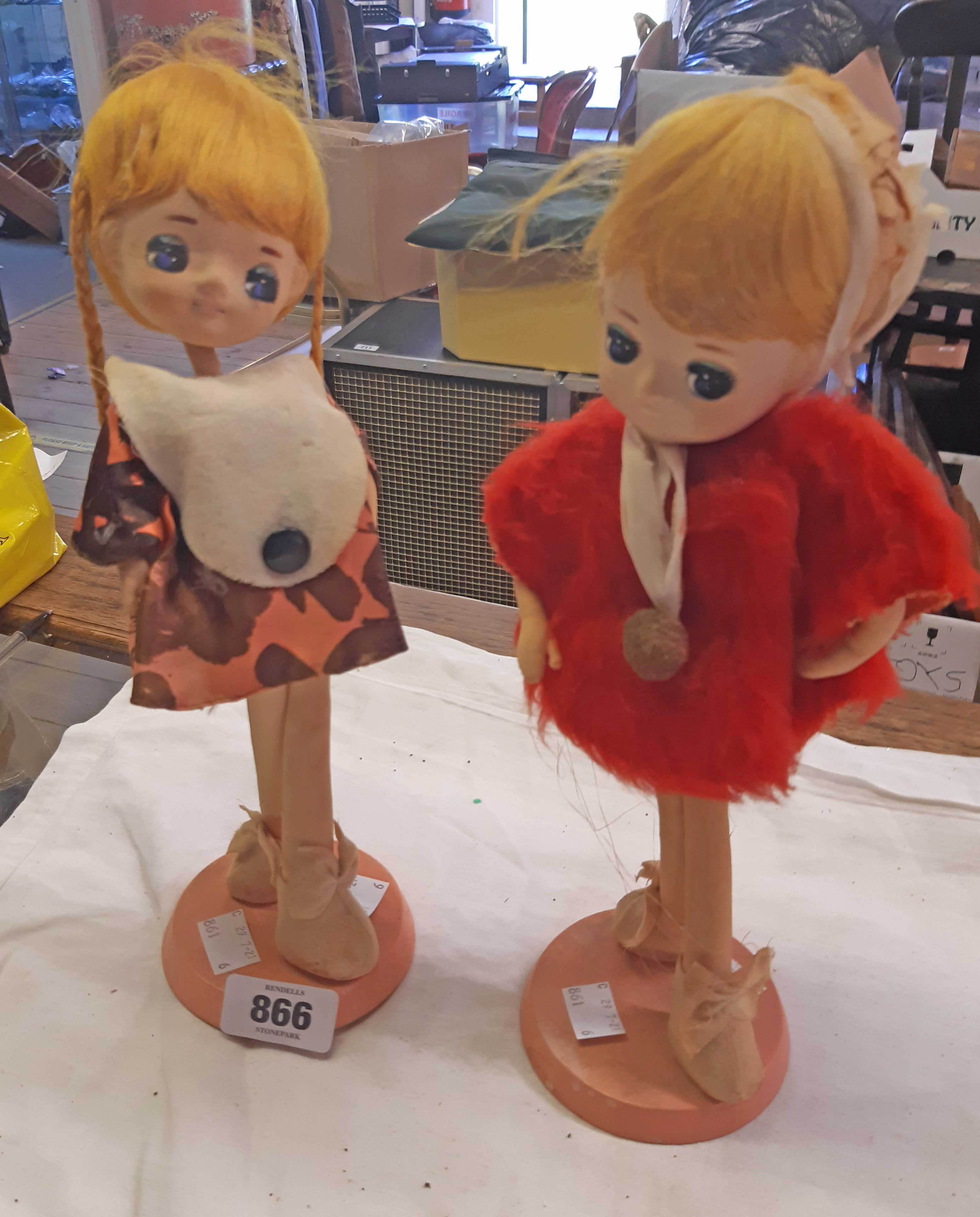 Two vintage 1960's LSM fashion doll figures