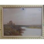 R.D. Sherrin: a framed gouache, depicting a misty day on Dartmoor - signed