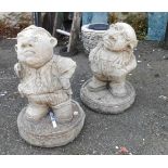 Two concrete garden Trolls statues