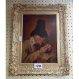 C.B. Birch: a gilt gesso framed mid 19th Century oil on board copy of a German oil portrait,