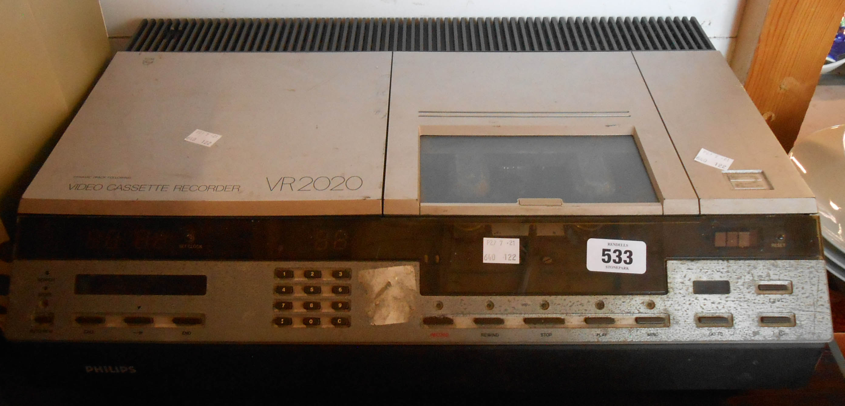 A vintage Phillips VR2020 Video 2000 video cassette recorder