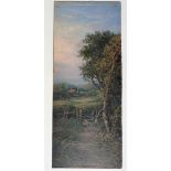 A pair of gilt framed oil on board paintings, depicting views near Reigate in Surrey and Chislehurst