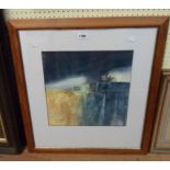 Michael Morgan: a stained wood framed coloured print entitled Receding Storm - artist proof with