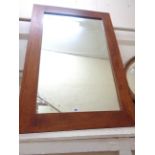 A 1.1m X 76cm modern hardwood framed oblong wall mirror