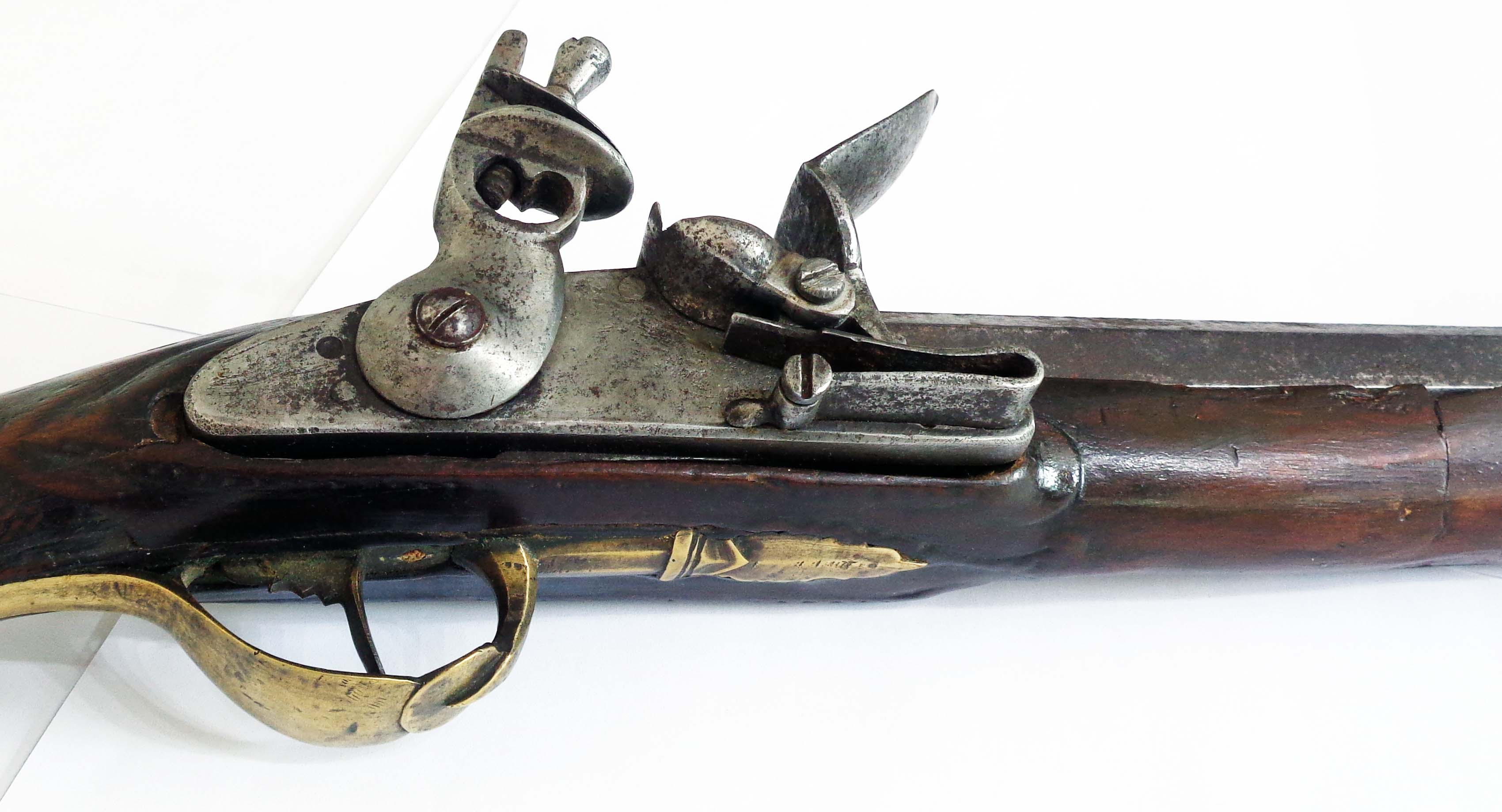 A Continental flintlock sporting gun with hexagonal barrel and brass trigger guard - Image 2 of 9