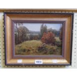 Doris Corbett: a gilt framed oil on board entitled The Trespasser - signed