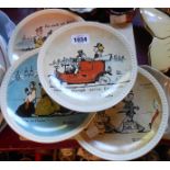 A set of four Norman Rockwell 'On Tour' collectors' plates - sold with another similar