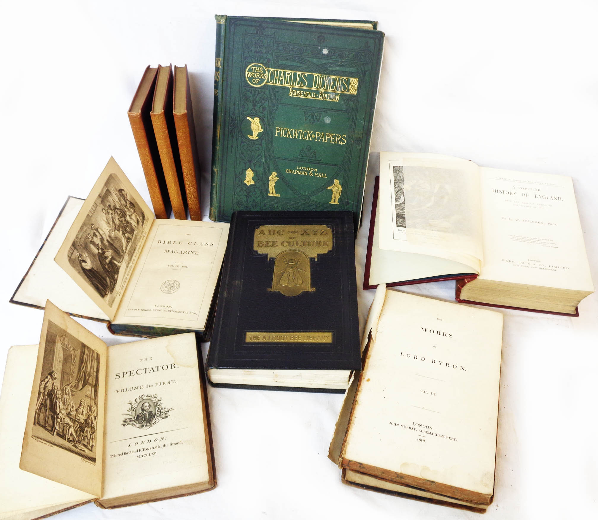 A small collection of antiquarian and later books including The Spectator Volume The First, 8vo.,