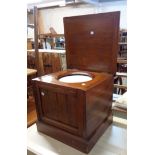 A Victorian mahogany box commode with lidded china liner