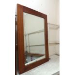 A 1.1m X 76cm modern hardwood framed oblong wall mirror