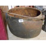 An old Kenrick & Sons cast iron four pin An old Kenrick & Sons cast iron four gallon cooking pot