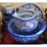 A small quantity of blue and white china including George Jones Abbey bowl, Adams Chinese pattern