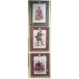 Three framed Scottish Highlander Clansmen figure coloured lithographic prints by Robert Ronald