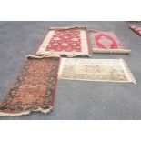 Three Belgium machine made woven rugs - various sizes - sold with a Chinese washed wool similar