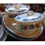 A quantity of assorted ceramics including pair of tureens, Crown Ducal Arizona meat plate, etc.