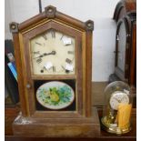 An American shelf clock a/f - sold with a vintage small Bentima anniversary clock