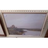 R.D. Sherrin: a framed gouache, depicting a misty day on Dartmoor - signed
