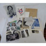 A collection of film and TV ephemera comprising signed (mainly personalised) photographs of Vera