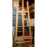 A vintage wooden studio easel