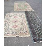 Four Belgian and other machine made and hand knotted rugs of various sizes