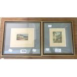 Claude H. Rowbotham 1864-1949: two Hogarth framed aquatint etchings, one depicting the Pump Court