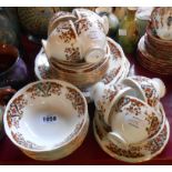 A vintage Colclough bone china part tea set comprising seven trios, five bread and butter plates and