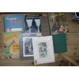 Two albums with assorted stuck down cards - sold with other ephemera including mounted prints and