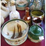 Assorted china including Royal Doulton bowl, Lovetts tobacco jar, SylvaC, Wade, etc. - various