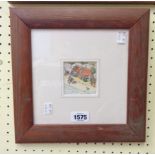 James Stewart: a stained wood framed miniature watercolour, depicting an old sea dog figure