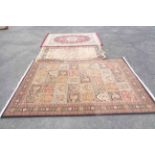 Three machine made and handknotted Belgian and other hand knotted rugs of various sizes
