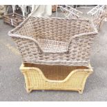 Two wicker dog beds