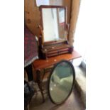 A Victorian mahogany platform dressing table mirror with two drawers to base - sold with a