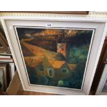 A.J. Massey: a framed vintage oil on board entitled Minstead Church - signed dated '70 and bearing