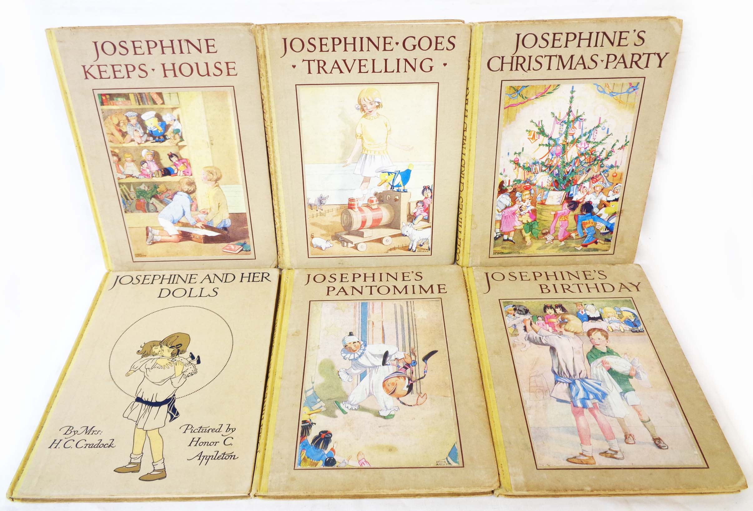 A set of six vintage Josephine books by Mrs. H.C. Cradock, with illustrations by Honor C.