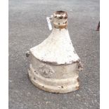 A large cast iron corner drain hopper