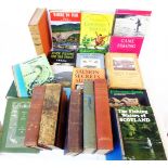 A selection of angling related books including Letters to A Salmon Fisher's Son by A.H. Chaytor,