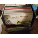A record case containing a quantity of mainly classical LP's